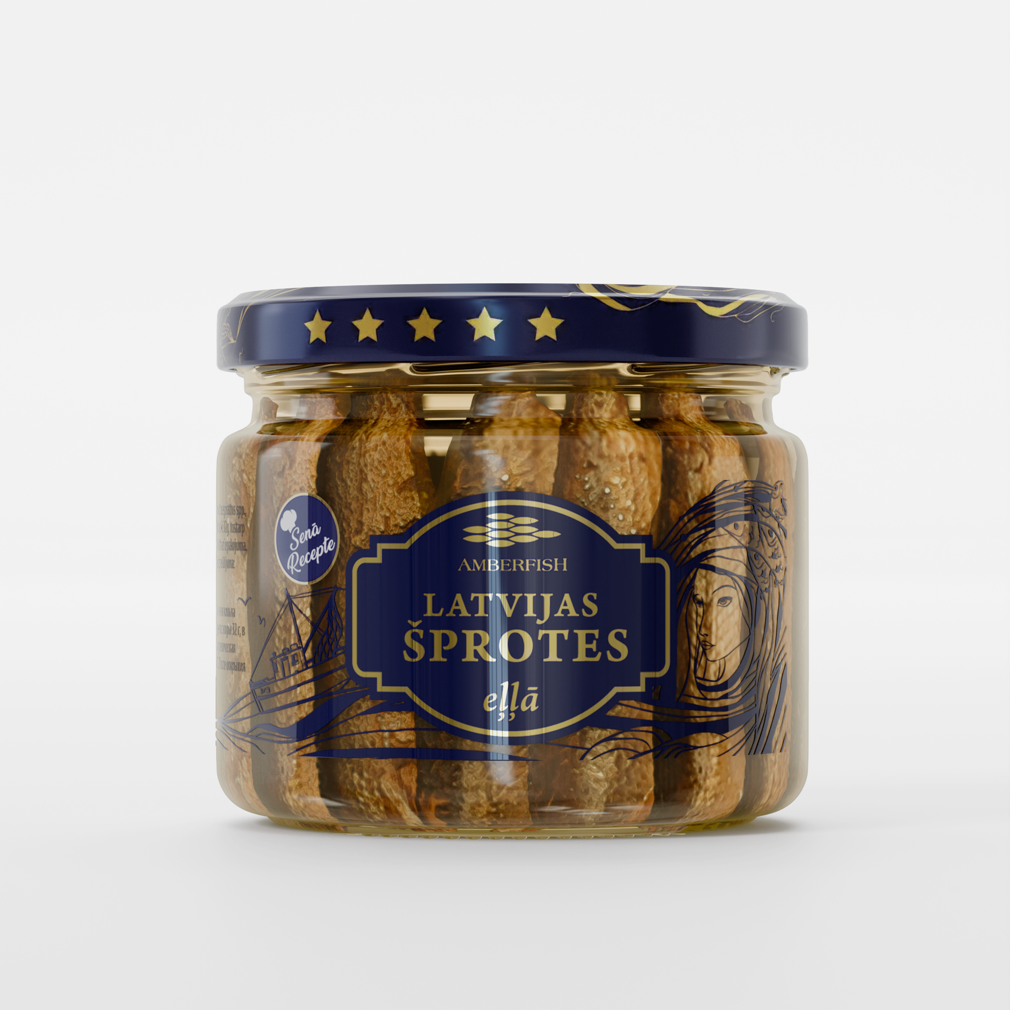 Sprats in oil (250 g) Glass jar